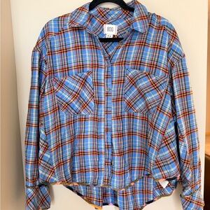 BDG Urban Outfitters Cropped Flannel Button-Down